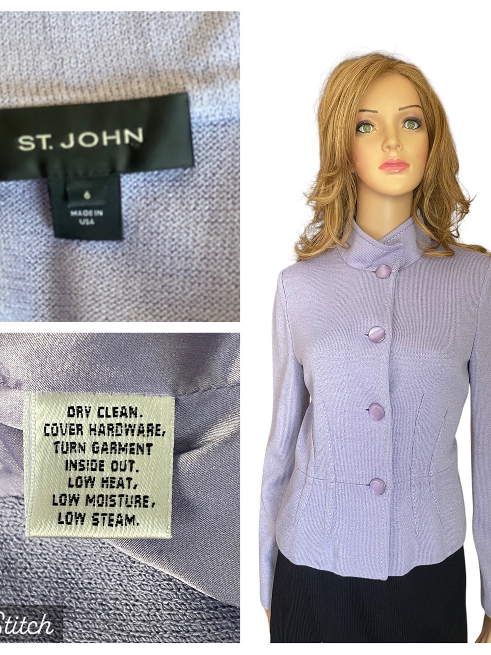St John purple knit Jacket size 6